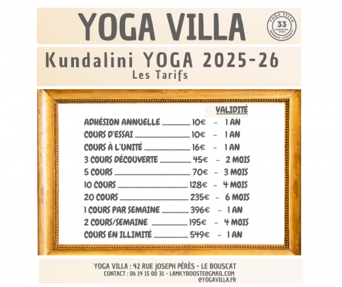 LES TARIFS 2025